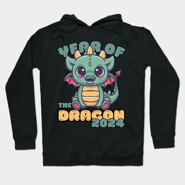 Year Of The Dragon Kawaii Hoodie by Janickek Design